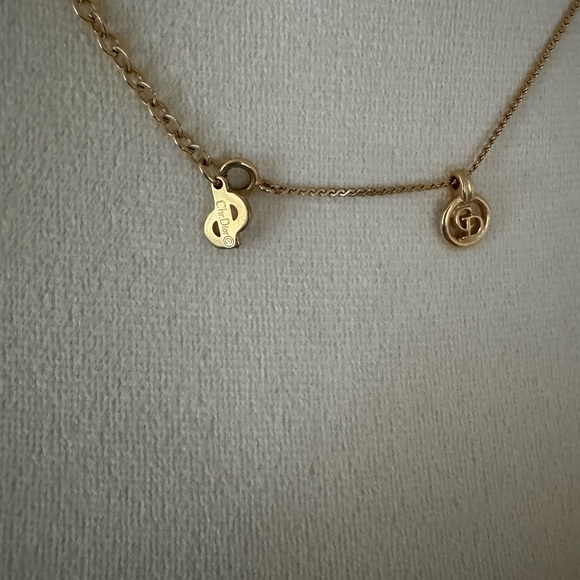 AUTHENTIC Christian Dior CD Gold Plated Necklace Vintage - Picture 7 of 7